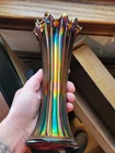 Pretty Blue Northwood Carnival Glass Thin Rib Standard Size Vase