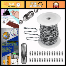 55ft Stainless Steel Ball Bead Chain 3.5mm with 100 Connectors for Jewelry Makin