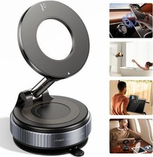 Strong Magnetic Car Phone Holder for MagSafe, Ultra Vacuum Suction Cup Black