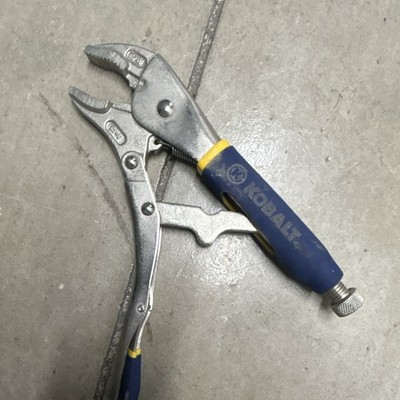 Kobalt 6 in Metal Locking Pliers, Adjustable, Cushion Grip, Blue/Silver
