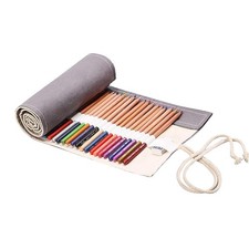 72 Slots Pencil Roll Up Case, Portable Canvas Artist Color Pencil Organizer