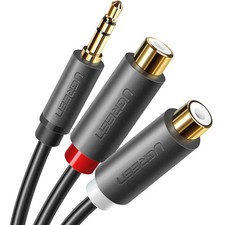 Audiokabel 3,5 mm Miniklinke(männlich)-2x RCA(weiblich) 25cm Ugreen Audioadapter