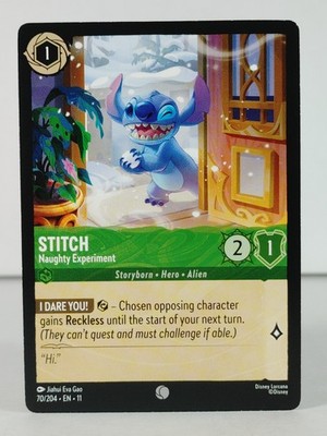 Stitch - Naughty Experiment - Winterspell #70 - LORCANA - singles