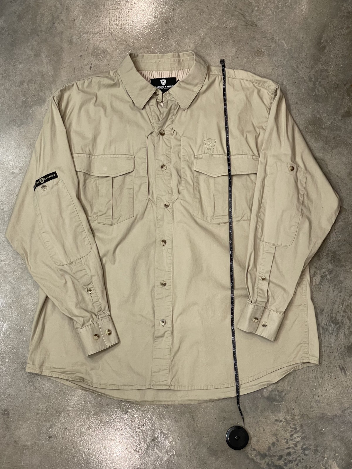 Browning BLACK LABEL Tactical Shirt Men XL Khaki Hunting Button Up Utility thumbnail 9