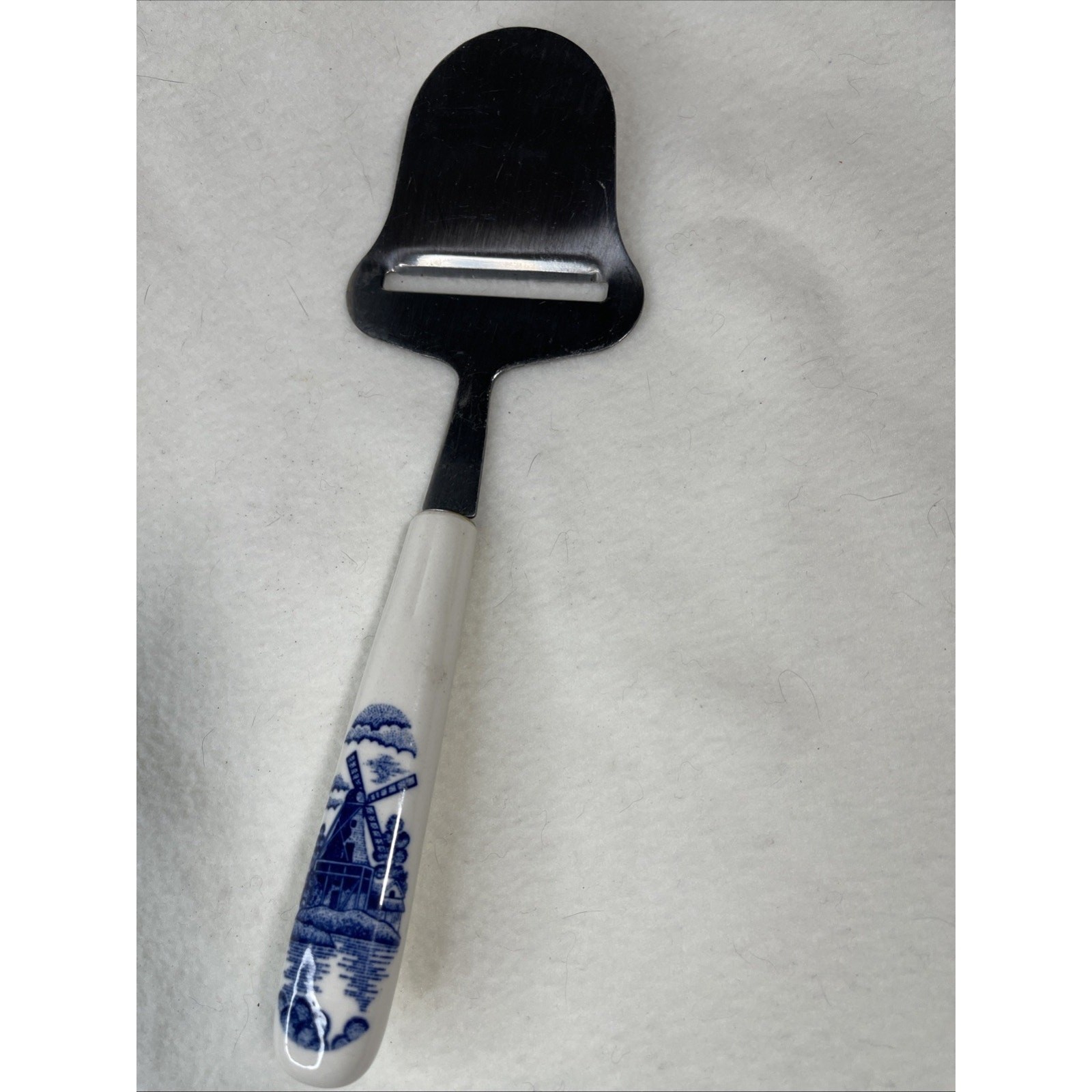 Elesva Holland Windmill Ceramic Handle Cheese Slicer Knife Stainless Steel 9"
