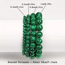 New Malachite Stone Gemstone Bracelet 8 mm Round Bead Natural Healing Bracelet