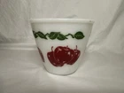Vintage MCM Hazel Atlas Milk Glass Mixing Bowl Red  Apples 5” 1950s
