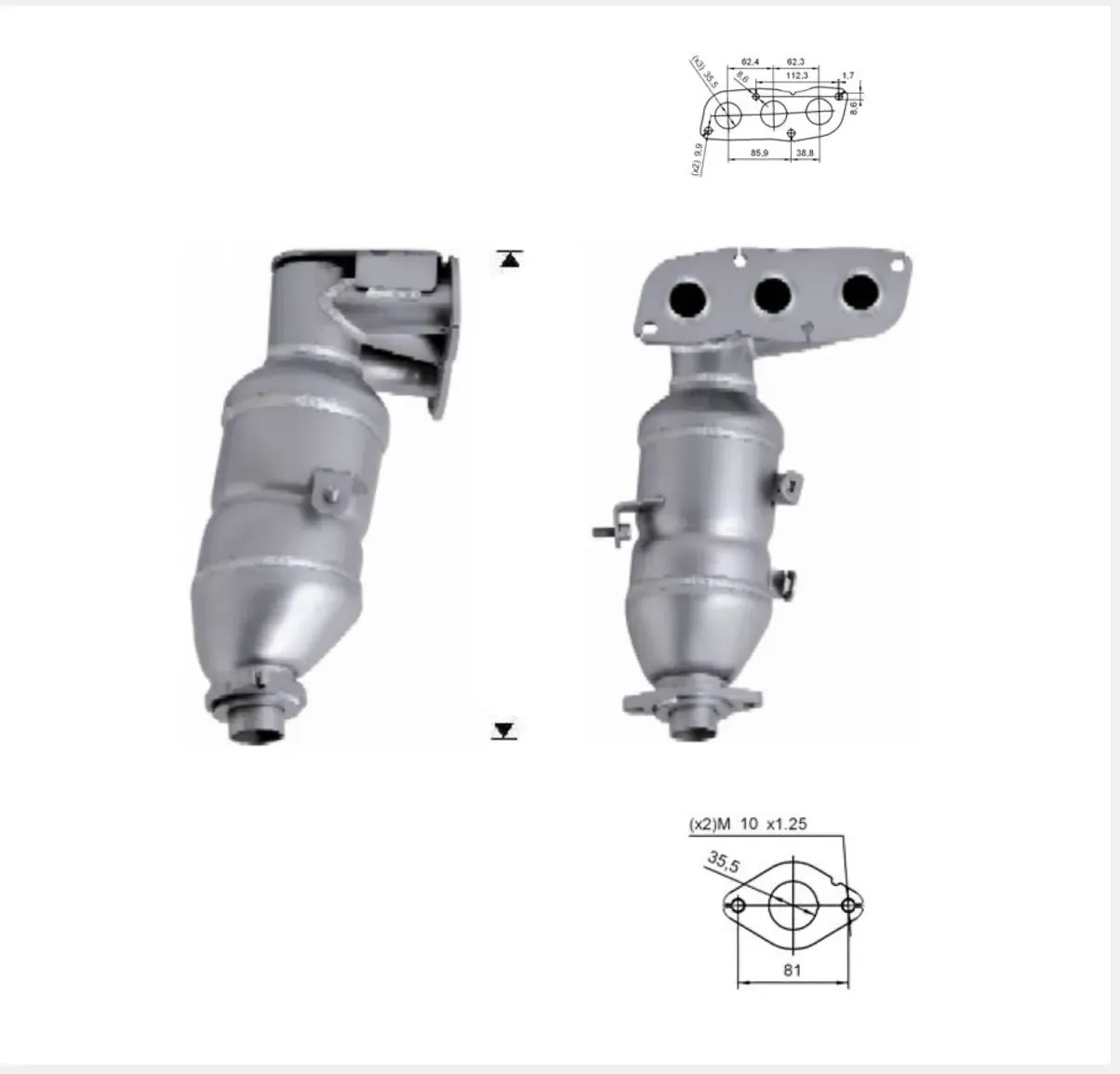 Catalyseur AS 15771 pot d'échappement essence pour Toyota Aygo et C1 1.0i