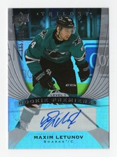 2020-21 UD Trilogy Maxim Letunov Rookie Premieres Auto 195/399 #55