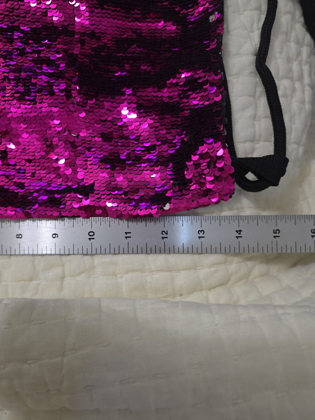 Pink Silver Sequin Drawstring Backpack  Flip Reve… - image 5