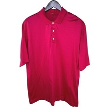 Vintage Cross Creek Mens Supima Cotton Lisle SS Polo Shirt Pink Size L USA Made