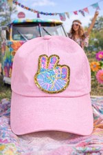 Woman Baseball Cap Peace Sign Tie Dye