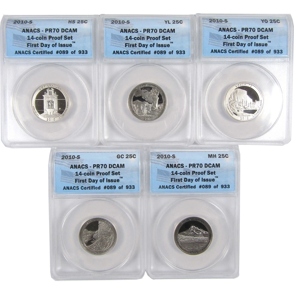 2010 S U.S. Mint 14 Coin Clad Proof Set PR 70 DCAM ANACS SKU:CPC9669 - Image 3 of 4