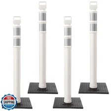 Kanayu 49 Inch Traffic Delineator Posts with 8.8 Lbs Rubber Base PE Delineato