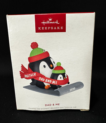 Hallmark Keepsake Dad & Me 2025 Penguin Christmas Ornament, Artist Crafted
