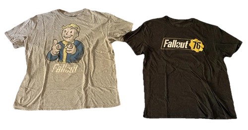Lot Of Two Fallout & Fallout 76 By Bethesda Gray Size XL T-shirts