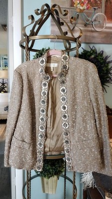 Escada Jacket With Mother Of Pearl Buttons CHEST 42''Gold Thread Makes It Sparkle