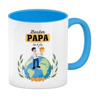 Bester Papa Der Welt Kaffeebecher In Hellblau Zum Vatertag