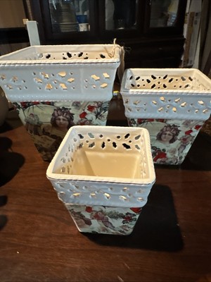 Formalities by Baum Bros Victorian Holiday Collection Set of 3 Ceramic Container