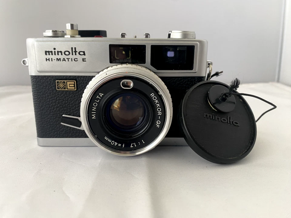 MINOLTA Hi-Matic E Rangefinder 35mm Film Camera 40mm f 1.7  Japan W/case (NM) - Image 3 of 4