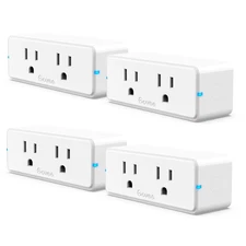 Dual Smart Plug 4 Pack, 15A Wifi Bluetooth Outlet, Work with Alexa and Google As