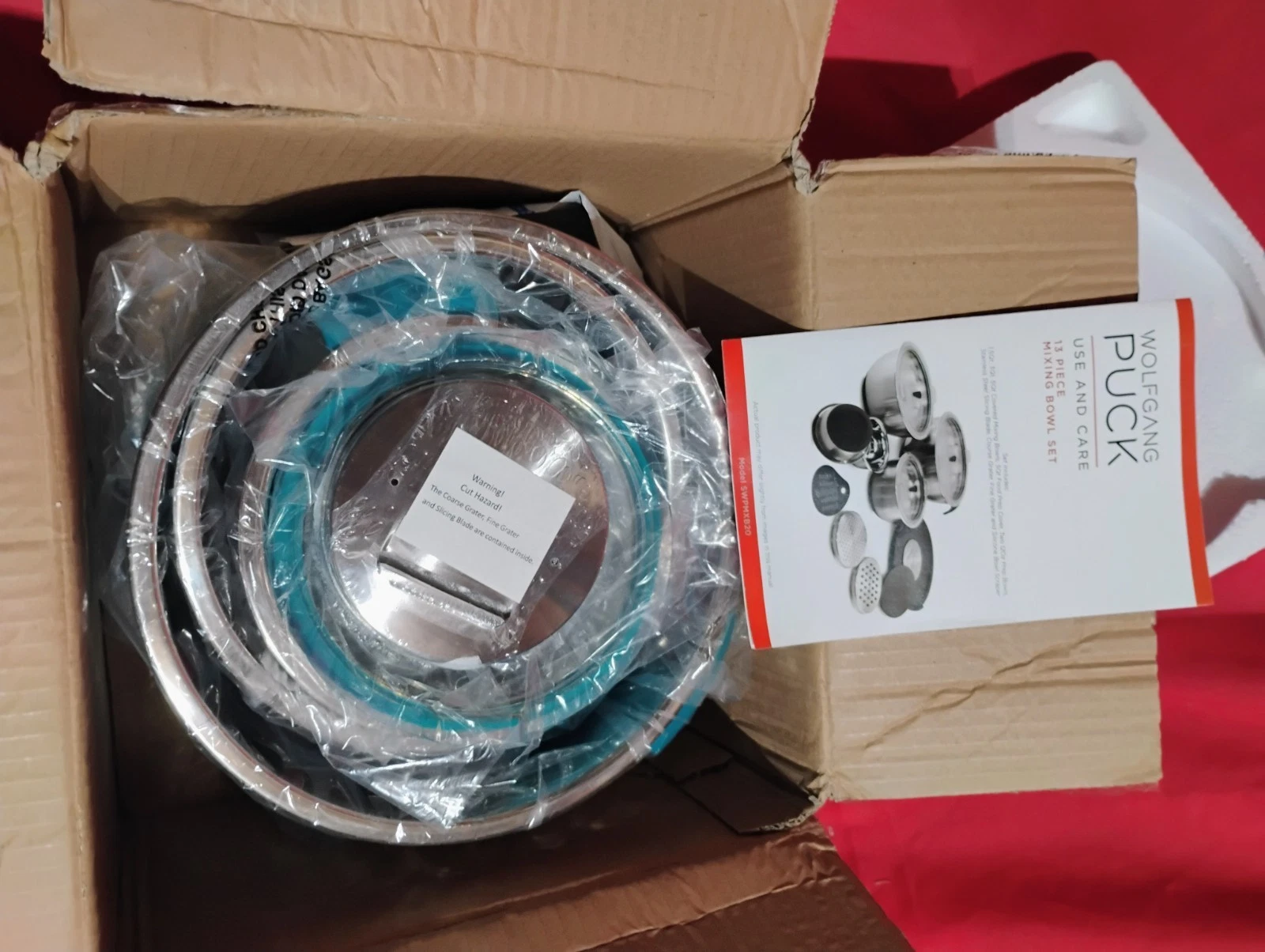 wolfgang puck 13 pc mixing prep bowl model swpmxb20, blue