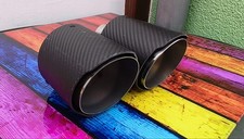 2 Stück Universal Auto Carbon Fiber Endrohrblende Edelstahl Schalldämpfer
