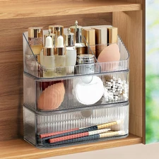 3-Tier Medicine Cabinet Organizer with Drawers and Tray for Bathroom Storage