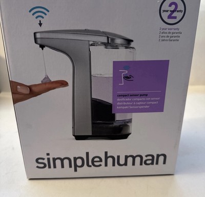 NEW Simple Human 8 oz automatic soap dispenser Brushed Nickel ST1023 open box