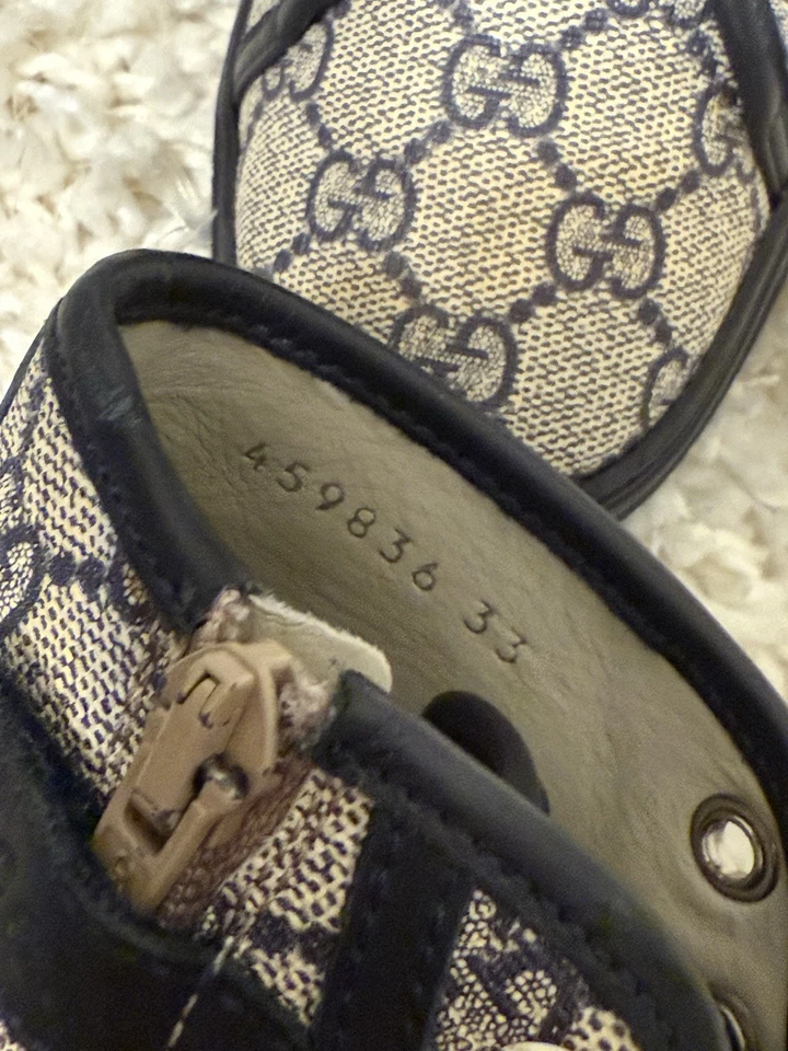 KIDS Gucci GG Supreme High Top Sneakers Sz 33 - Image 3 of 4