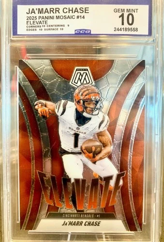 2025 Panini Mosaic - Elevate Ja'Marr Chase #14,  CCG GEM MINT 10!