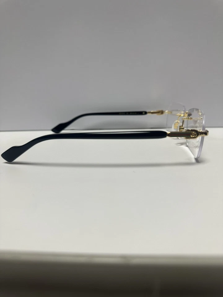 Gafas rectangulares sin montura Gucci GG1221O-002 para hombre - doradas 56-16-140 - Imagen 4 de 4