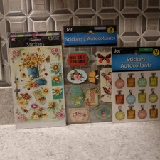 JOT Stickers Handmade LOT of 3 packs- NEW - Spring Flowers