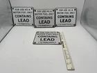 Metal Gas Pump Style Signs Contains Lead Tetraethyl 6x7 Lot of 4 Vintage