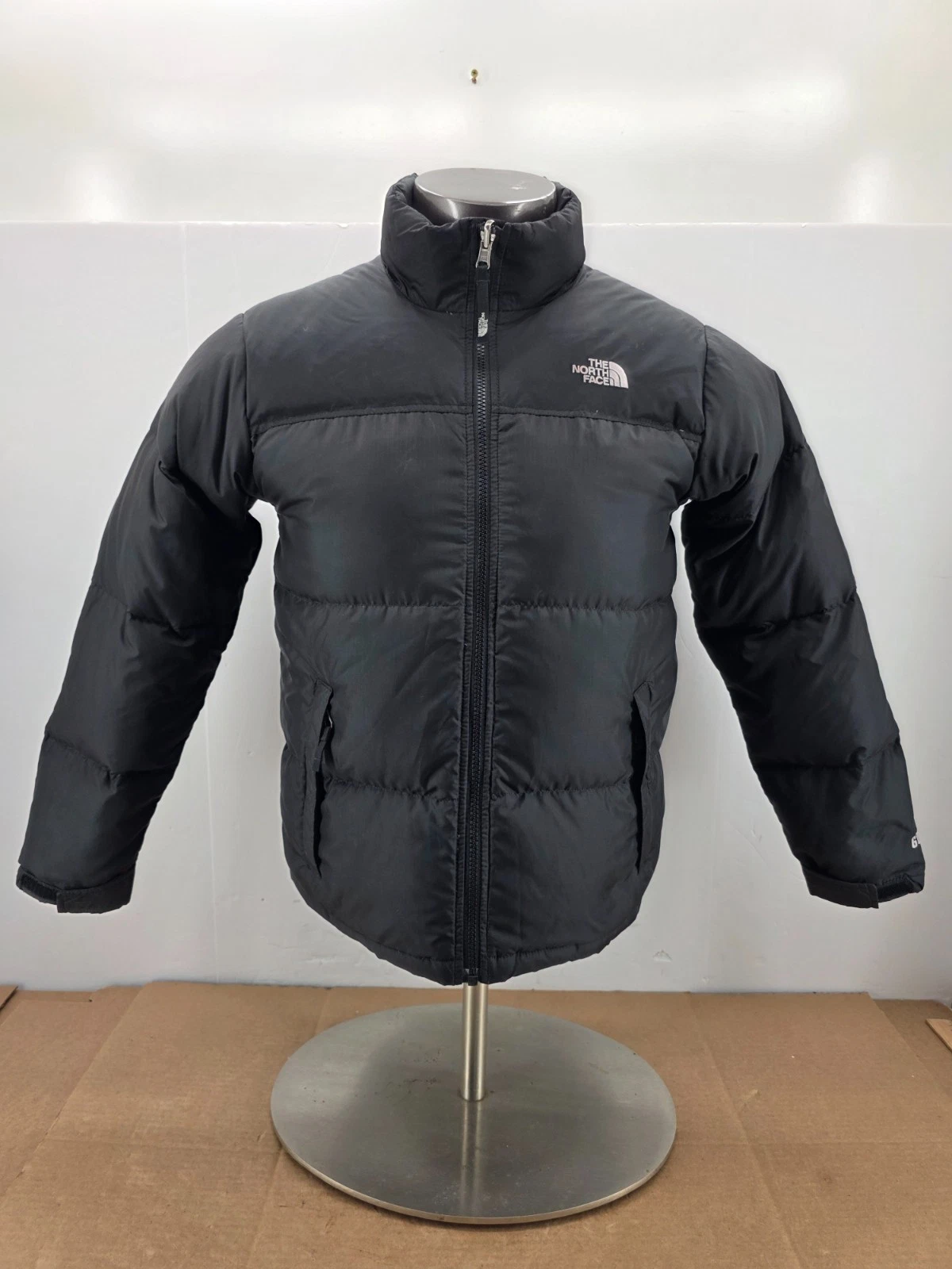 *FLAW The North Face 600 Puffer Goose Down Full Zip Jacket Black Youth Boys Size
