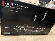 ZWILLING Motion Nonstick Hard-Anodized 10-Piece Cookware Set in Grey