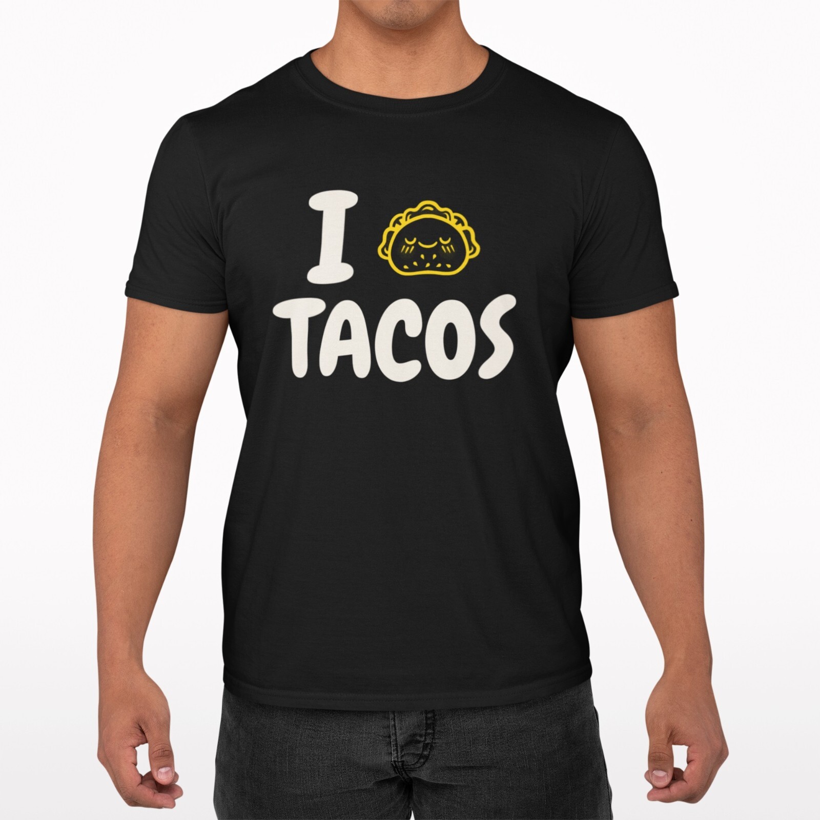 Camiseta I love TACOS - camiseta friki tacos mexicanos - 100% algodón