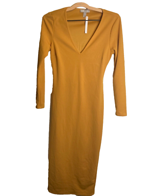 ASOS Maxi Dress Gold Asymmetric Cutout in Back Bottom Slit in Back Size  Small | eBay