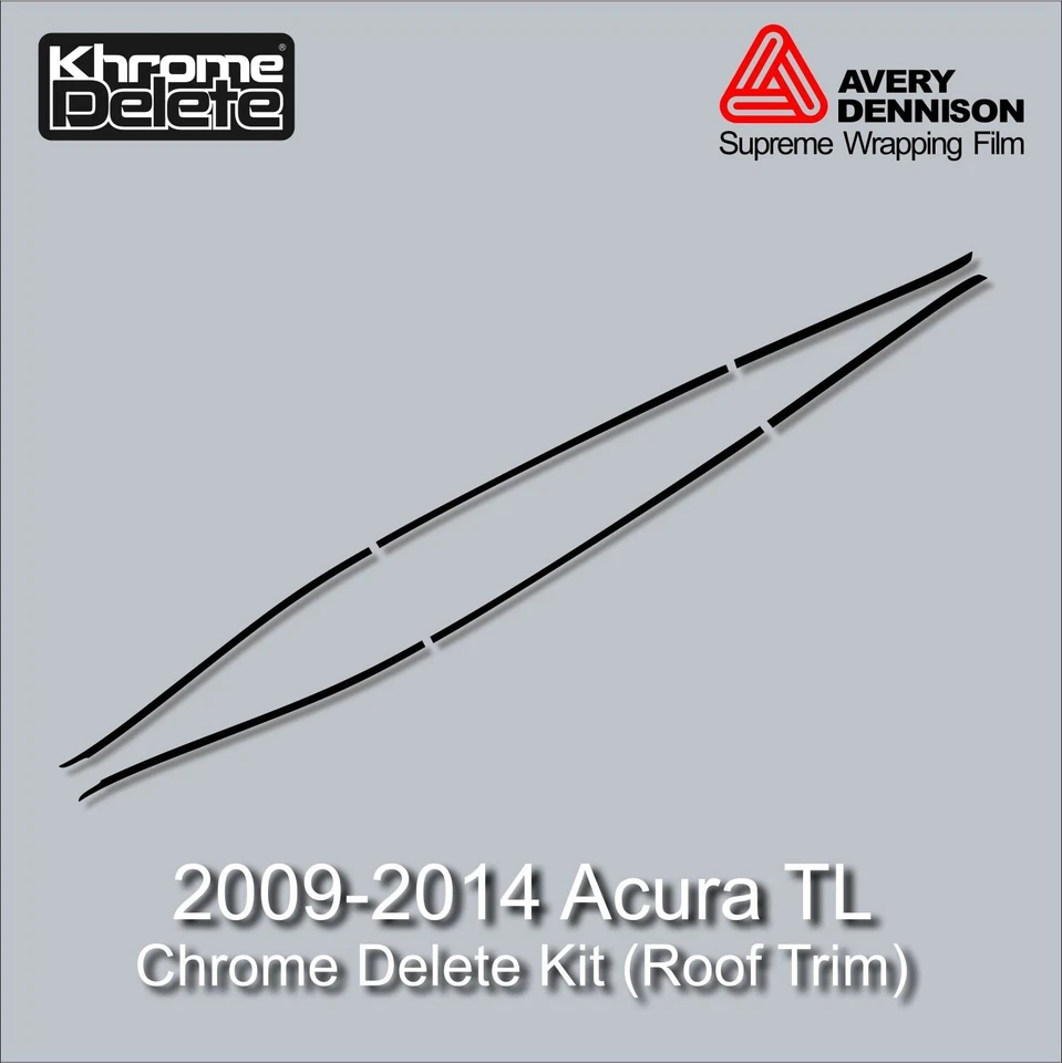 Chrome Delete Overlay fitting the 2009-2014 Acura TL Roof Trim (Glossy Black) - Image 2 of 4