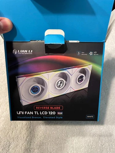 lian li uni fan tl lcd 120 reverse blade 3 Pack - White