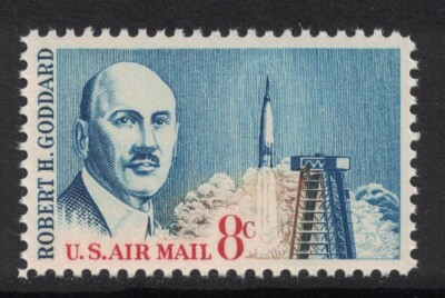 Scott C69- Robert Goddard, Rocket Scientist- MNH 8c 1964- unused mint Airmail