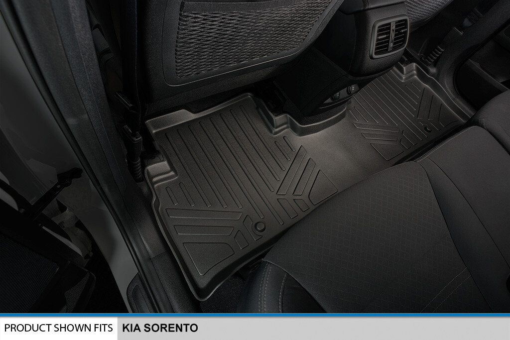 SMARTLINER Custom Fit Floor Mat Liner 2nd Row Black For Kia Sorento 2016-2019