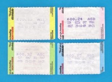 Go Ahead Northern - 4 billetes de autobús máquina magnética Almex - bordes de colores - años 80