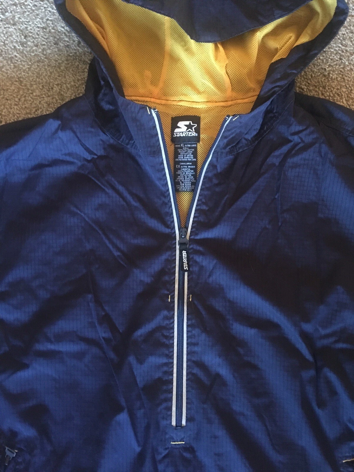 COACH Felpa con cappuccio da uomo Starter Windbreaker pullover giacca da allenatore XL esclusa