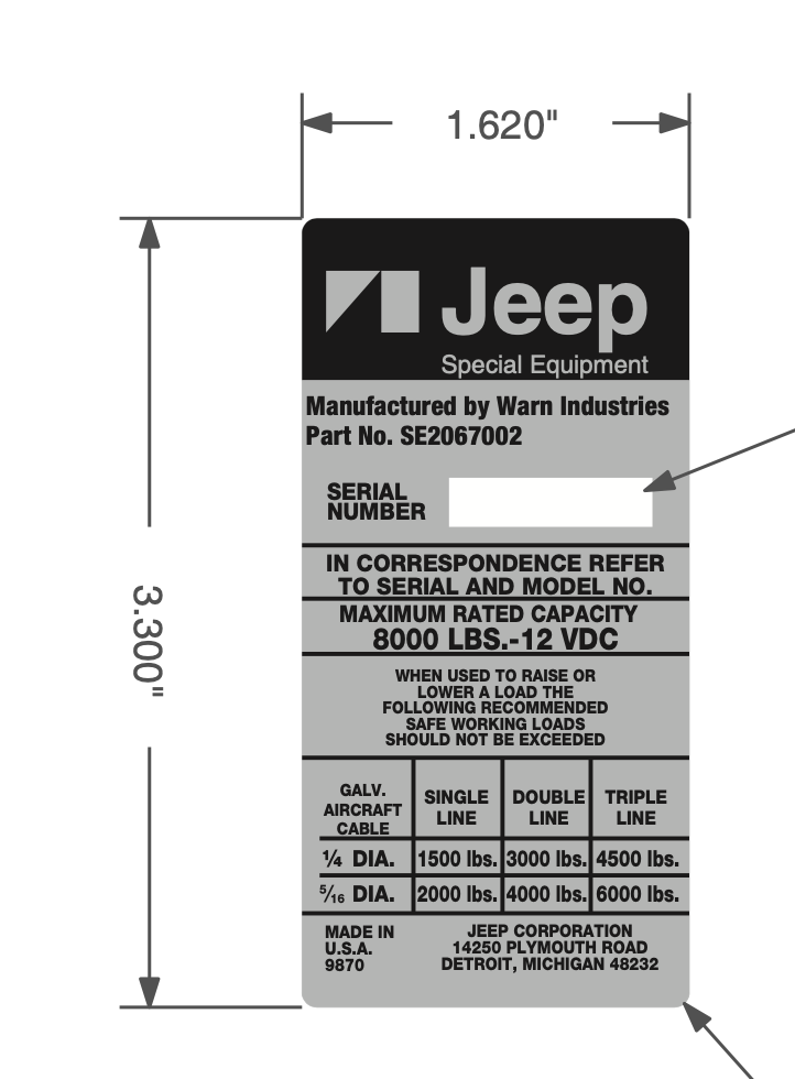 Warn Industries Winch Decal / Sticker | eBay