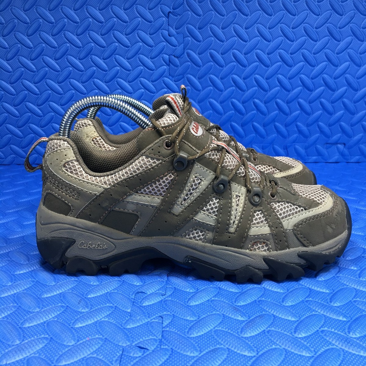 Cabelas Womens Shoes Size Gray Tan Trail Hiking Outdoor