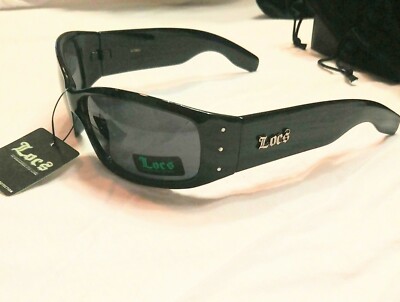 Occhiali Biker Stile Anni 90 Occhiali Da Sole Retro Locs Neri - Foto 12