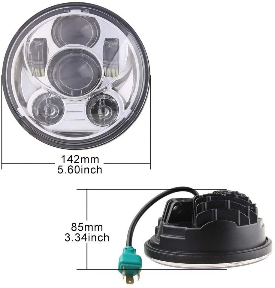 Harley Davidson 5 3/4" LED Cromo Faro Daymaker para Dyna Sportster Bob 883 Foto 3 de 3