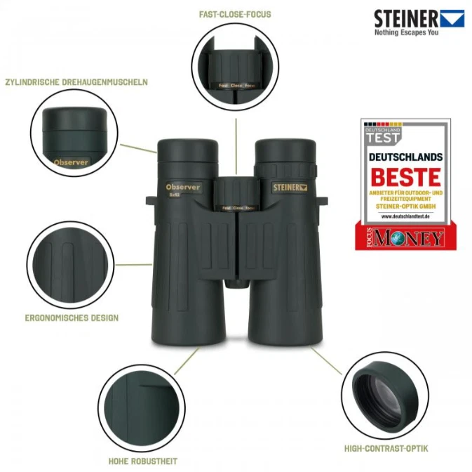 Steiner Observer 8x42 Binoculars Optic Binocular Lightweight Waterproof l New - Image 4 of 4