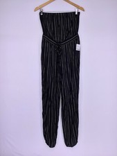 Out From Under Black Striped Strapless Jumpsuit Women  s Size Medium NEW